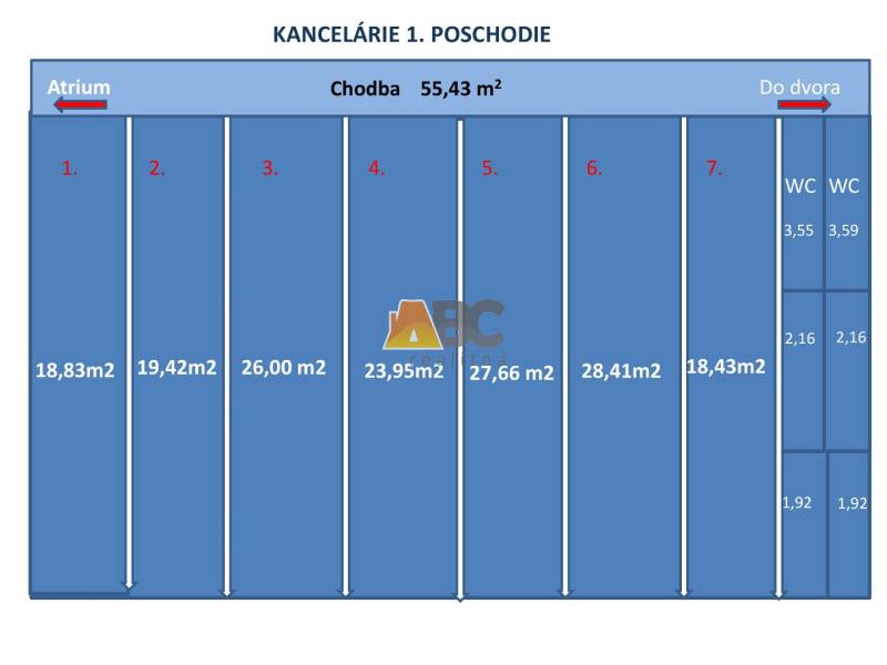 Zvolen centrum kancelárie na prenájom 